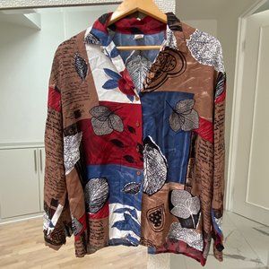 Vintage Patterned Button Up Shirt